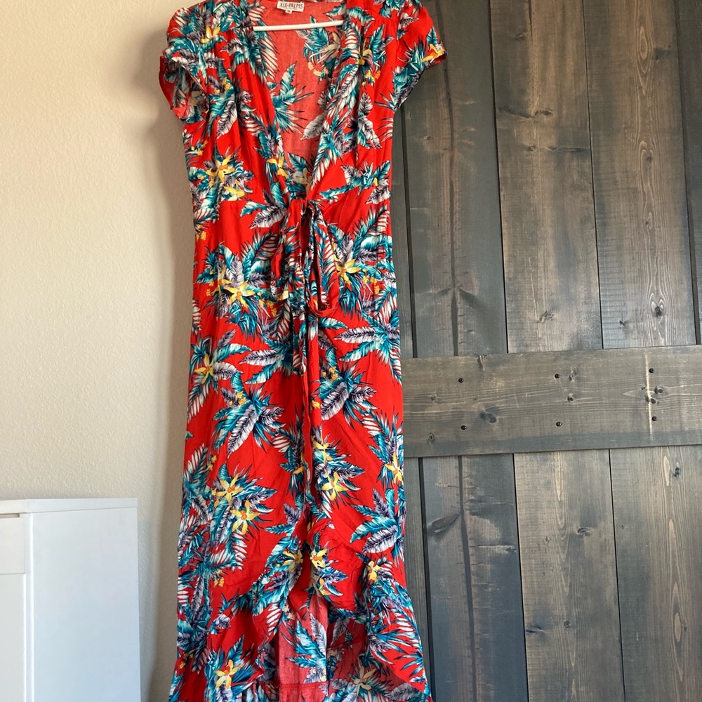 XIX Palms Hanalei Print Wrap Dress